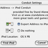 Address -> iPod for Palm OS