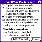 SpellMan for Palm OS