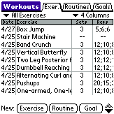Workout Tracker for Palm OS